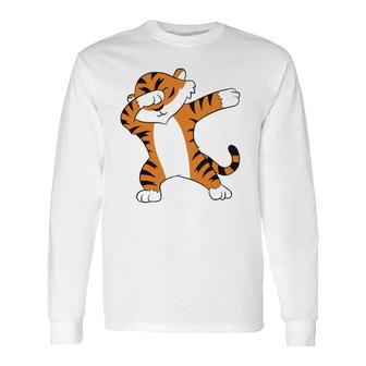 Tiger Dabbing Tiger Fan Tiger Lover Dabbing Tiger Dab Long Sleeve T-Shirt T-Shirt | Mazezy