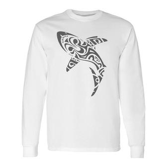 Tribal Shark Lover Ocean Life Long Sleeve T-Shirt T-Shirt | Mazezy