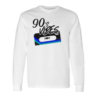 Vintage 90S Vibe Party Compact Cassette Tape Stereo Long Sleeve T-Shirt | Mazezy