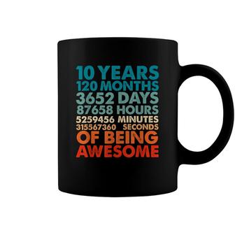 10 Years 120 Months Of Being Awesome 10Th Birthday Boys Kids Coffee Mug - Seseable