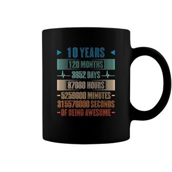 10Th Birthday 10 Years Of Being Awesome 120 Months Bday Coffee Mug - Seseable