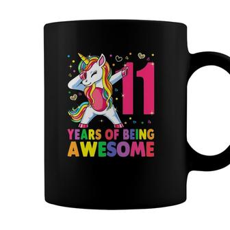 11 Years Old Unicorn Dabbing 11Th Birthday Girl Unicorn Party Coffee Mug - Seseable