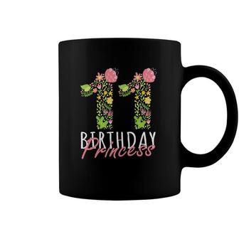 11Th Birthday Princess 11 Years Old Girl Floral B-Day Theme Coffee Mug | Mazezy