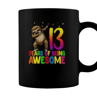 13 Years Old Birthday Sloth Dabbing 13Th Birthday Sloth Coffee Mug - Seseable