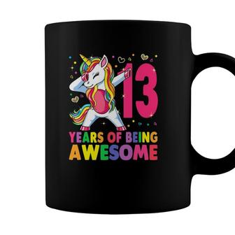 13 Years Old Unicorn Dabbing 13Th Birthday Girl Unicorn Party Coffee Mug - Seseable