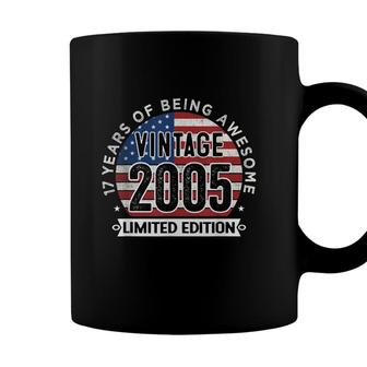 17Th Birthday Gifts Boys Vintage 2005 17 Years Old Usa Flag Coffee Mug - Seseable