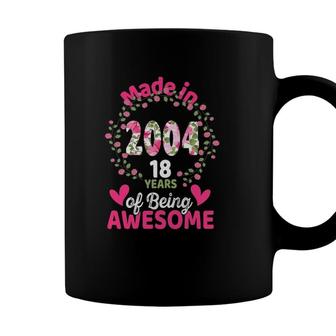 18 Years Old 18Th Birthday Born In 2004 Women Girls Floral Coffee Mug - Seseable