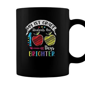 1St Grade Teacher 100 Days Brighter 100Th Day Of School Gift Coffee Mug - Seseable