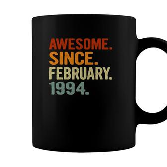 27 Years Old Retro Birthday Gift Awesome Since February 1994 Ver2 Coffee Mug - Seseable