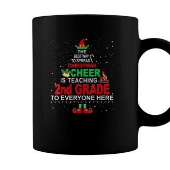 2Nd Grade Teacher Christmas - Elf Christmas Cheer Coffee Mug - Seseable