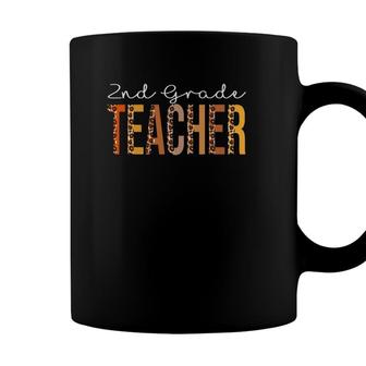 2Nd Grade Teacher Leopard Fall Autumn Lovers Thanksgiving Coffee Mug - Seseable