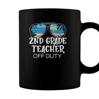 2Nd Grade Teacher Off Duty Sunglasses Palm Tree Beach Coffee Mug - Seseable