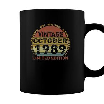 32 Years Old Vintage October 1989 Distressed 32Nd Birthday Coffee Mug - Seseable