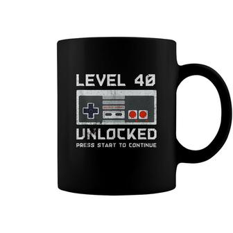 40 Year Old Forty Birthday Gift Level 40 Unlocked Gamer Coffee Mug - Seseable