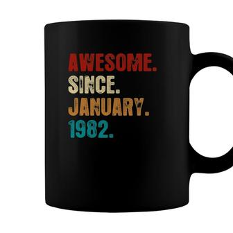 40 Years Old Awesome Since January 1982 Vintage 40Th Birthday Coffee Mug - Seseable
