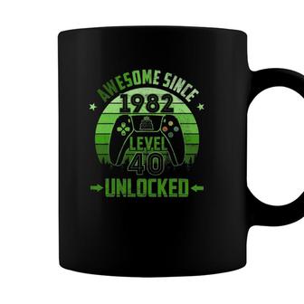 40 Years Old Birthday Unlocked Level 40 Awesome Since 1982 Ver2 Coffee Mug - Seseable