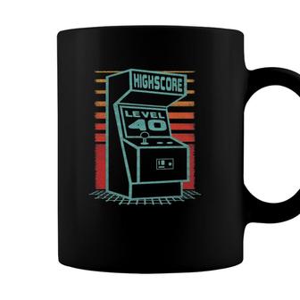 40Th Birthday 40 Years Old Retro Gamer Level 40 Unlocked Coffee Mug - Seseable