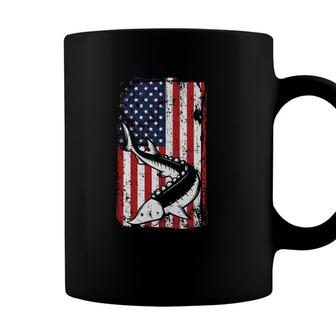 4Th Of July American Flag Sturgeon Fishing Dad Grandpa Gifts Coffee Mug - Seseable