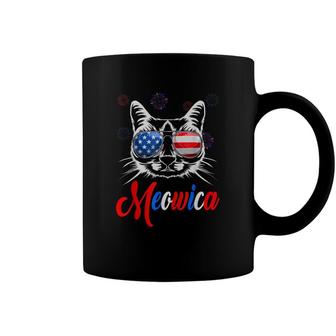 4Th Of July Meowica Kitty Cat Sunglasses Coffee Mug - Seseable