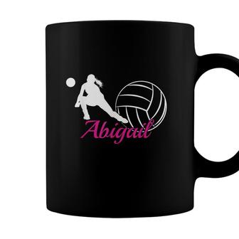 Abigail Name Gift Personalized Volleyball Coffee Mug - Seseable