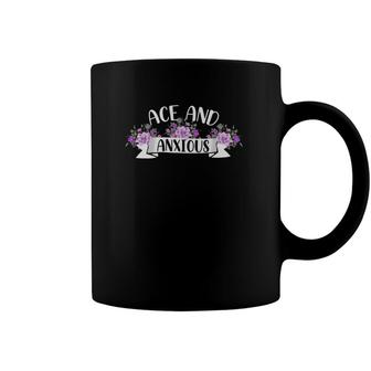 Ace And Anxious Funny Asexuality Ace Pride Gift Asexual Coffee Mug | Mazezy