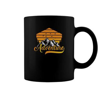 Adventure Hiking Explore Travel Lover Yellow Graphic Coffee Mug - Seseable