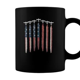 Airplane Pilot Flying Usa Flag Patriot American 4Th Of July Coffee Mug - Seseable