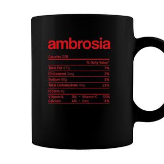Ambrosia Nutrition Facts Funny Thanksgiving Christmas Food Coffee Mug - Seseable
