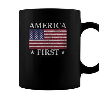 America First Usa American Flag Patriot Stars And Stripes Coffee Mug - Seseable