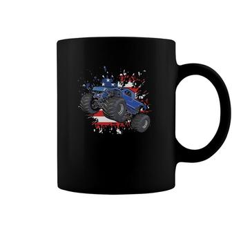 American Flag Monster Truck 4Th Of July Usa Patriotic Coffee Mug | Mazezy
