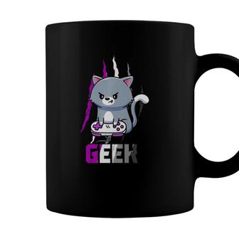 Asexual Geek Nerd Pride Lgbt Video Game Lovers Gift Cat Coffee Mug - Seseable
