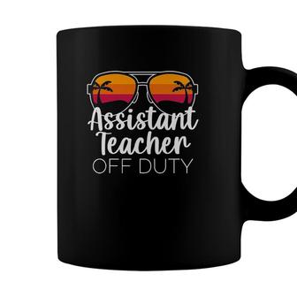 Assistant Teacher Off Duty Sunglasses Beach Sunset Coffee Mug - Seseable