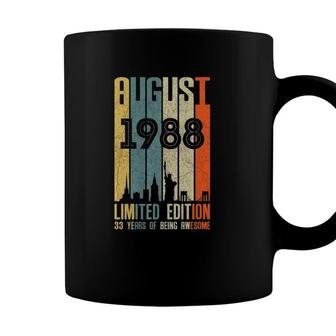 August 1988 33 Years Old 1988 Birthday Gift Coffee Mug - Seseable