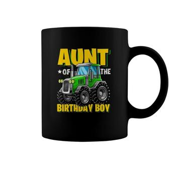 Aunt Of The Birthday Boy Matching Family Tractor Birthday Coffee Mug | Mazezy