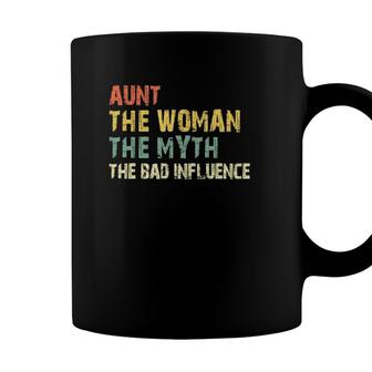 Aunt The Woman Myth Bad Influence Vintage Gift Mothers Day Coffee Mug - Seseable