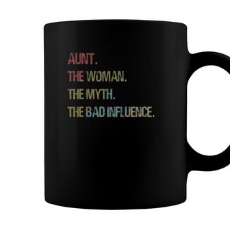 Aunt The Woman Myth Bad Influencefor Auntie Coffee Mug - Seseable