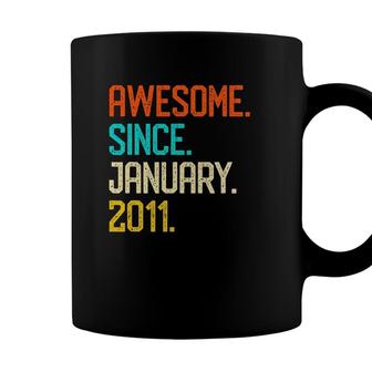 Awesome Since January 2011 11Th Birthday 11 Years Old Gift Coffee Mug - Seseable