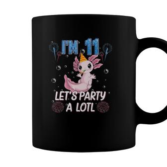 Axolotl 11Th Birthday Party Eleven 11 Years Old Men Kids Coffee Mug - Seseable