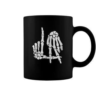 Bad Reputation Zip Gesture Hands Skeleton Hand Coffee Mug | Mazezy