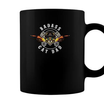 Badass Cat Dad Best Cat Dad Ever Funny Coffee Mug - Seseable