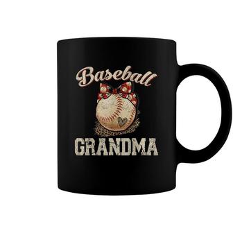 Baseball Grandma Leopard Ball Funny Mothers Day Coffee Mug - Seseable