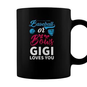 Baseball Or Bows Gigi Loves You Gender Reveal Party Baby Coffee Mug - Seseable