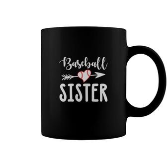 Baseball Sister White Graphic Ball Heart Great Coffee Mug - Seseable