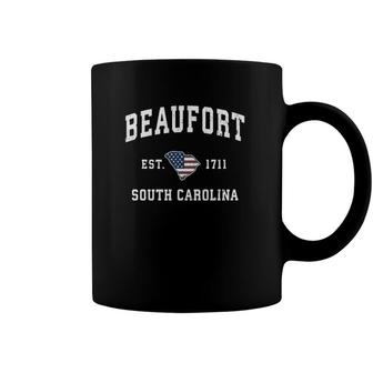 Beaufort South Carolina Sc Vintage American Flag Design Coffee Mug | Mazezy DE