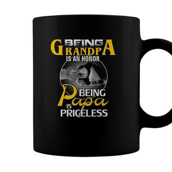 Being Grandpa Is An Honor Being Papa Is Priceless Gift Dad Coffee Mug - Seseable