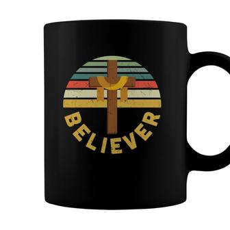 Believer Bible Verse Yellow Graphic Great Christian Coffee Mug - Seseable