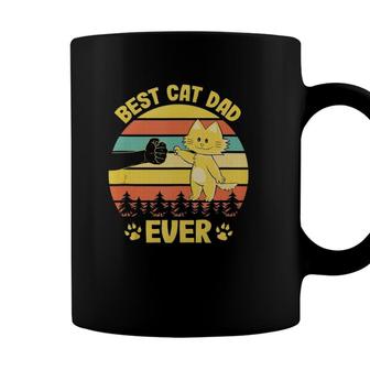 Best Cat Dad Ever Fist Bump Funny Cat Lover Cat Daddy Cats Coffee Mug - Seseable