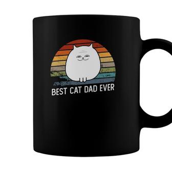 Best Cat Dad Ever Vintage Retro Funny Cat Coffee Mug - Seseable
