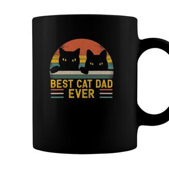 Best Cat Dad Ever Vintage Retro Style Black Cats Lover Coffee Mug - Seseable