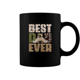 Best Dad Ever Leopard Plaid Funny Beard Fathers Day Coffee Mug - Seseable